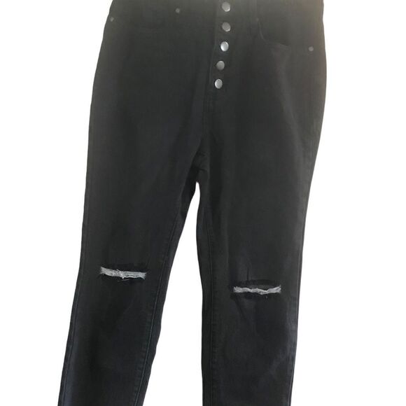 PTCL Black Distressed Jeans Raw Hem Women's Size 31 - Picture 1 of 13